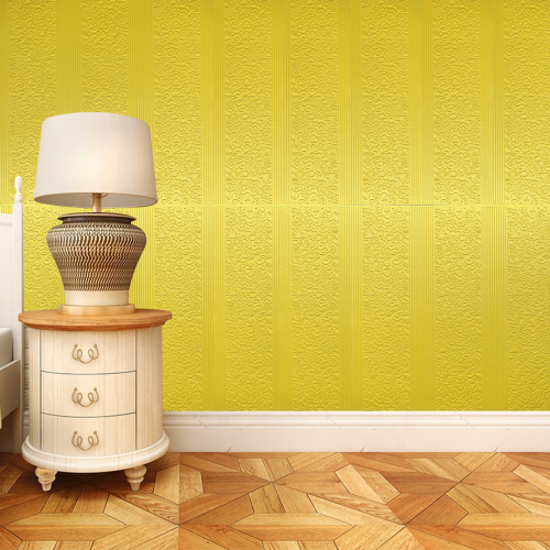 Lámina Autoadhesiva Línea de Cartas 3D Color Amarillo de 70x70cm